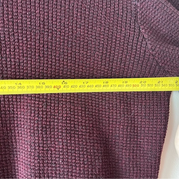 Karbon waffle knit burgundy long sleeve crew neck sweatshirt women’s large - Picture 9 of 10